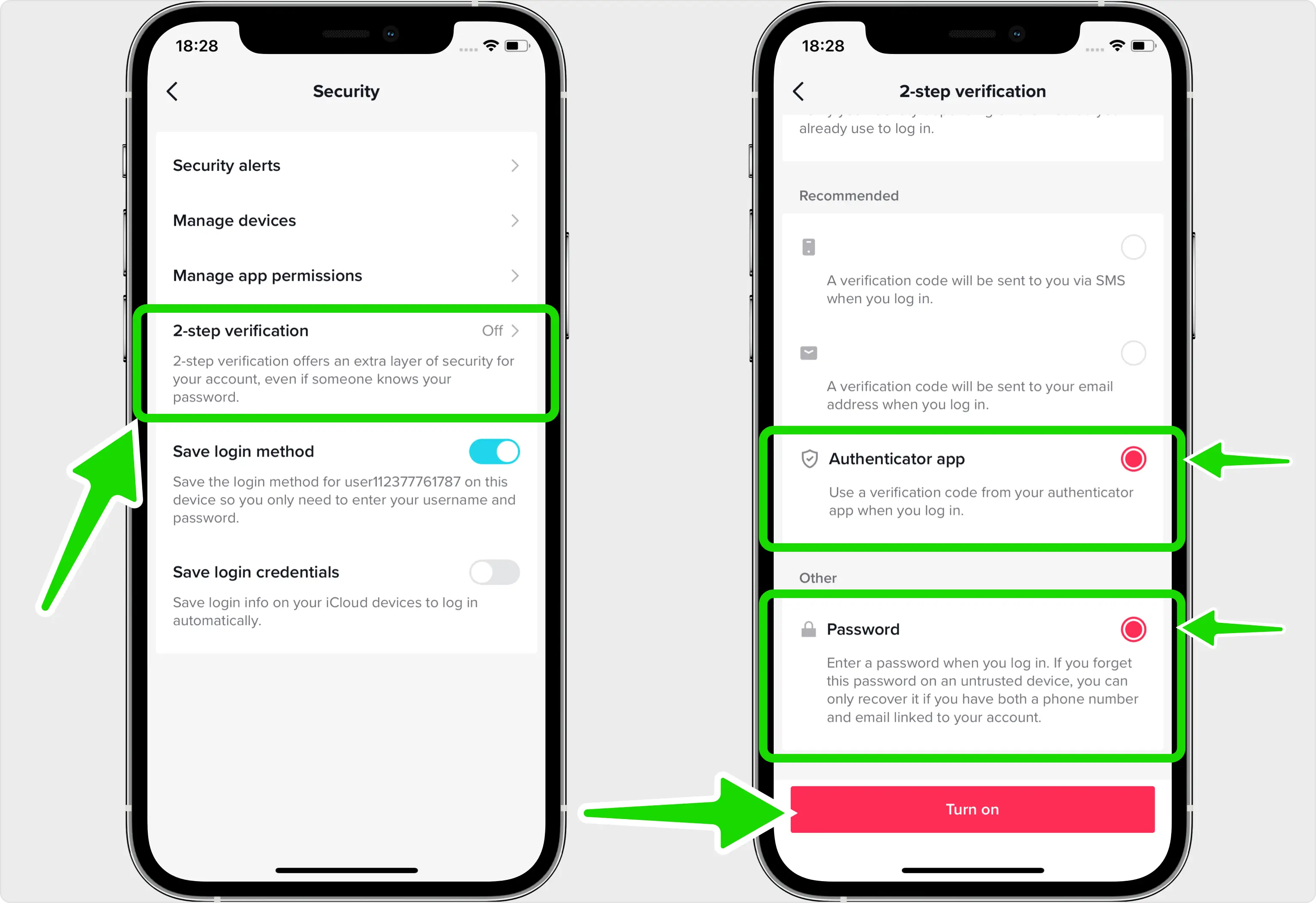 Activate two-step verification tiktok