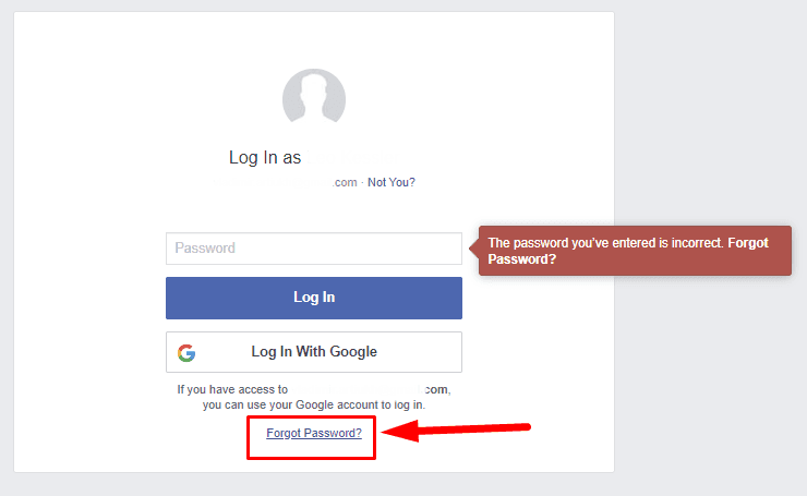 forgot password facebook