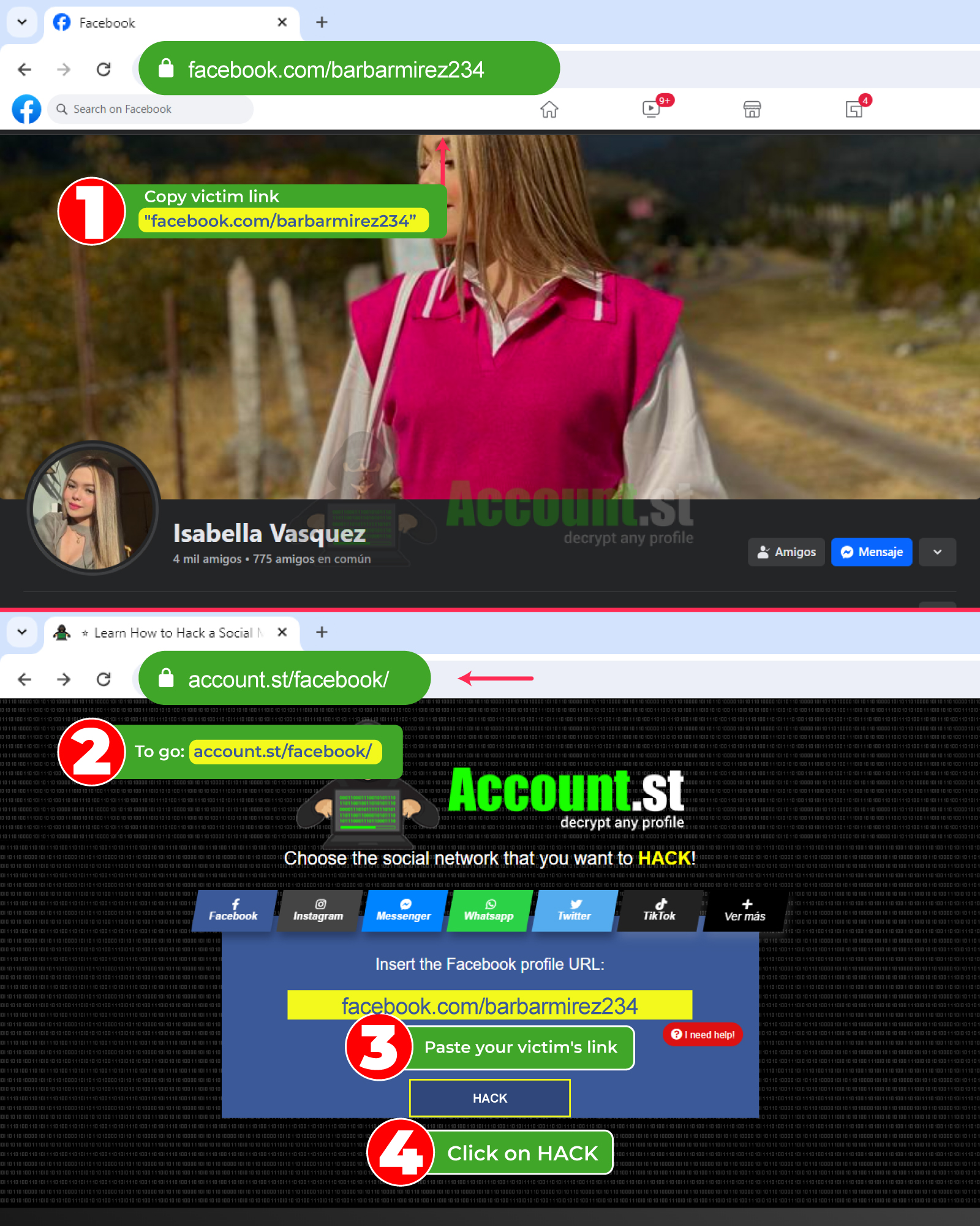 Hack Facebook from a computer
