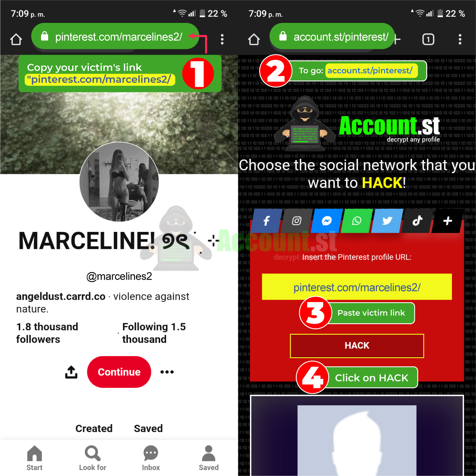 Hack Pinterest Mobile