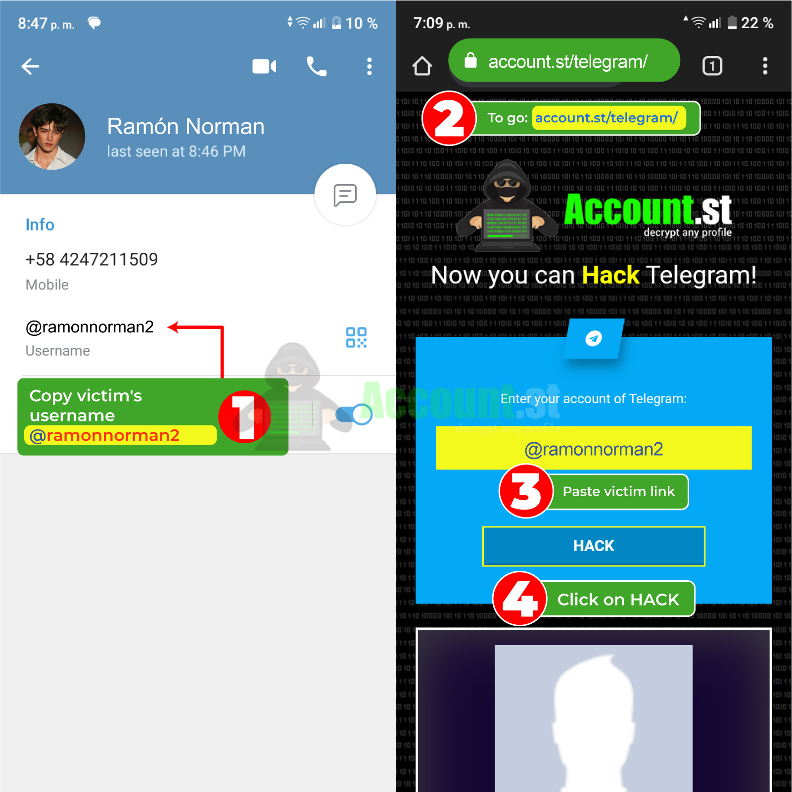 Hack telegram mobile