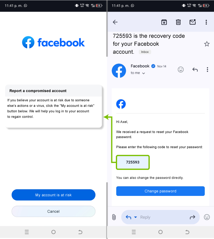 Recover Facebook account