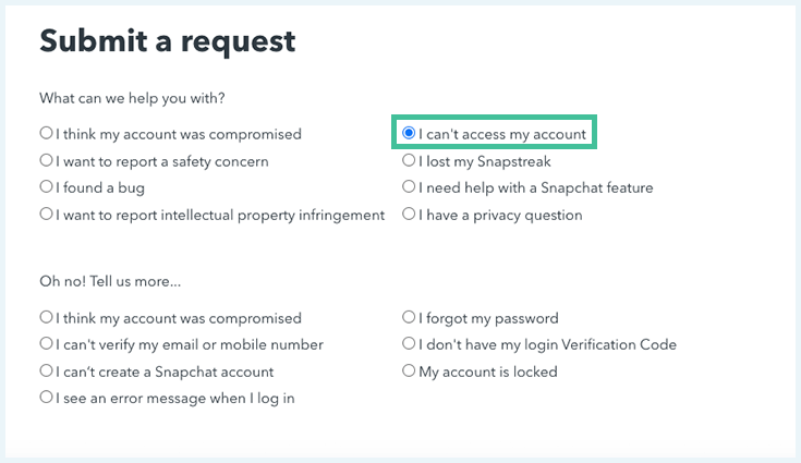 recover snapchat account