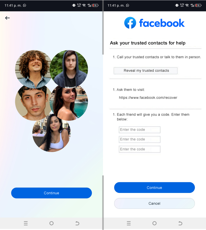 Recover Facebook account