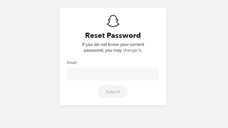 reset password snapchat